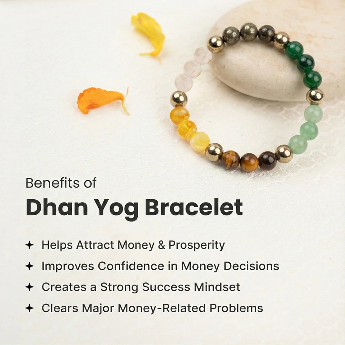 Money Magnet Fusion Band - Pyrite, Tiger Eye, Citrine & Aventurine Beads