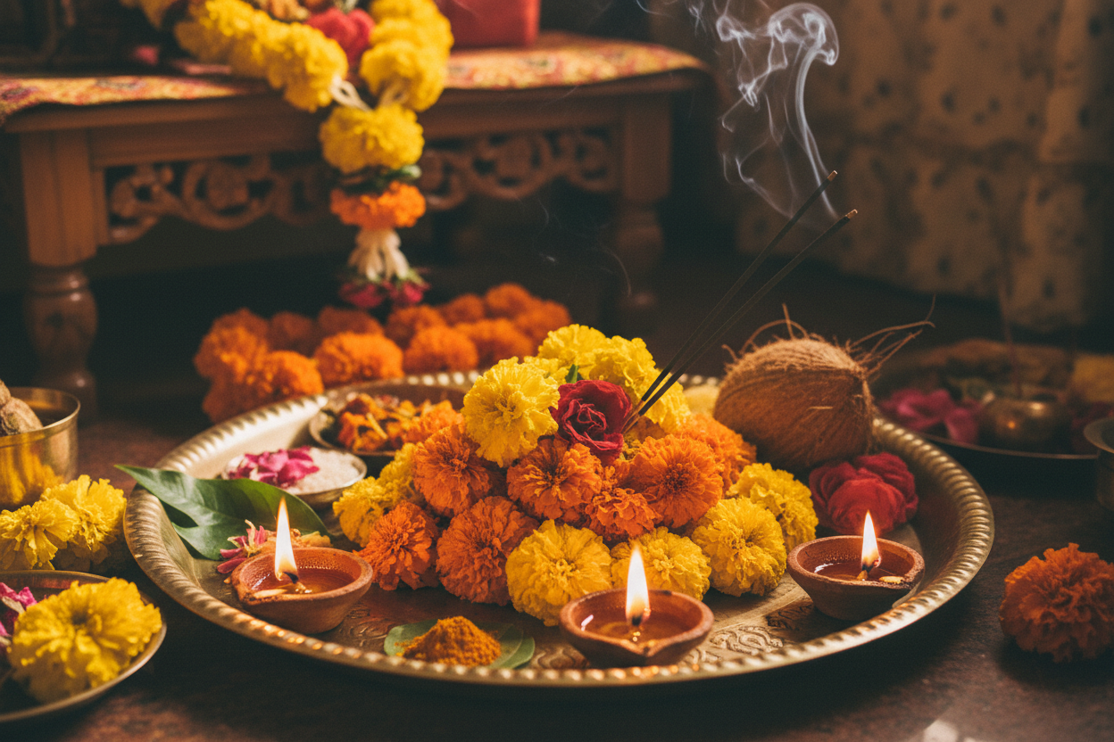 Flower and Puja Offering