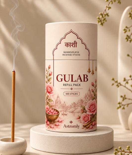 Gulab Refill Pack – Bambooless Incense Sticks (Pack of 100 Sticks)