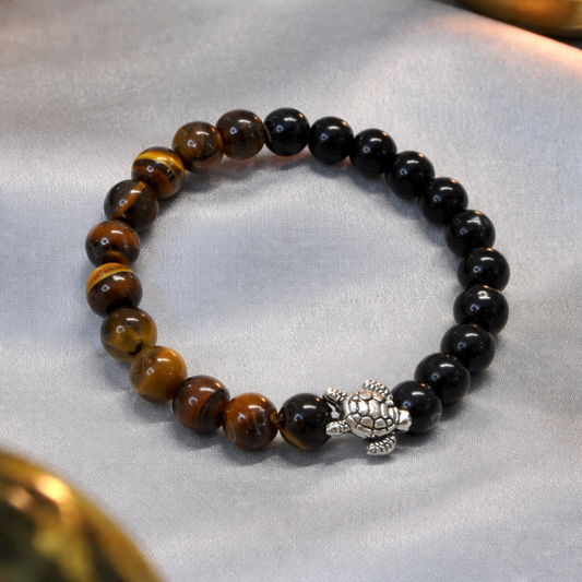 Red Tiger Eye Turtle Bracelet – Protection, love, Money, Strength & Stability