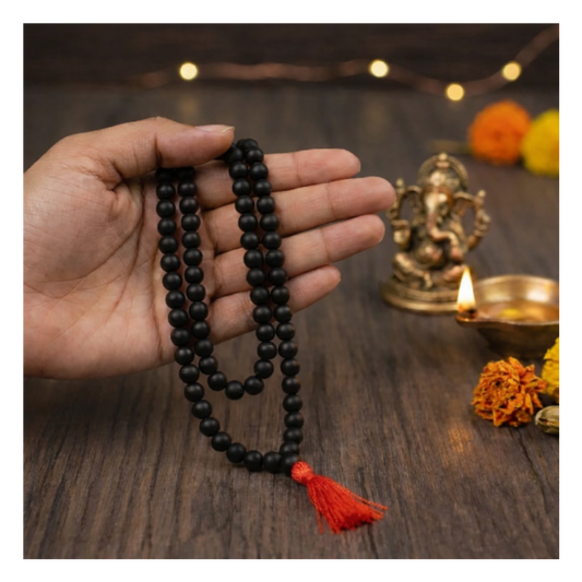 Karungali Malai 8mm – 108+1 Authentic Ebony Wood Beads (Govt. Certified)