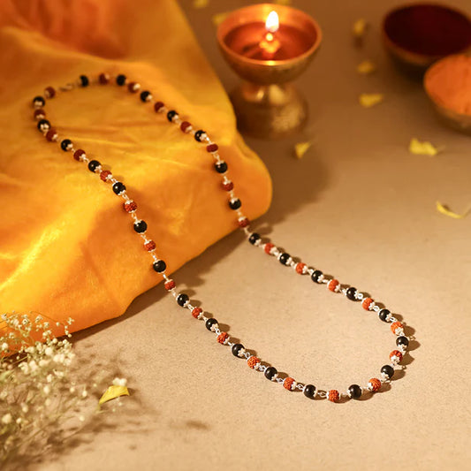 Silver Plated Divya Rudraksha Karungali Mala