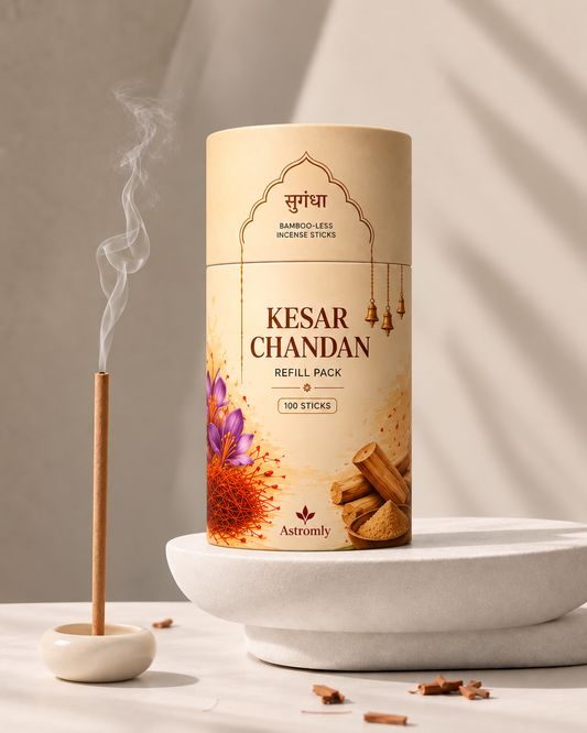 Kesar Chandan Refill Pack – Bambooless Incense Sticks (Pack of 100 Sticks)