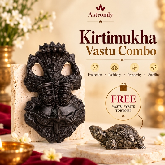 Kirtimukha with FREE Vastu Pyrite Tortoise