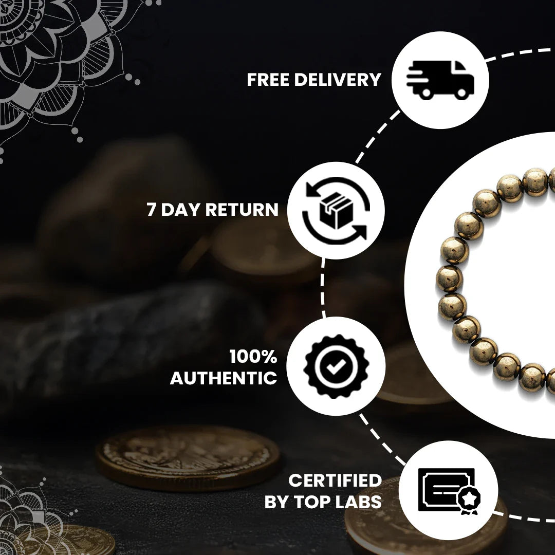 Money Magnet Fusion Band - Pyrite, Tiger Eye, Citrine & Aventurine Beads